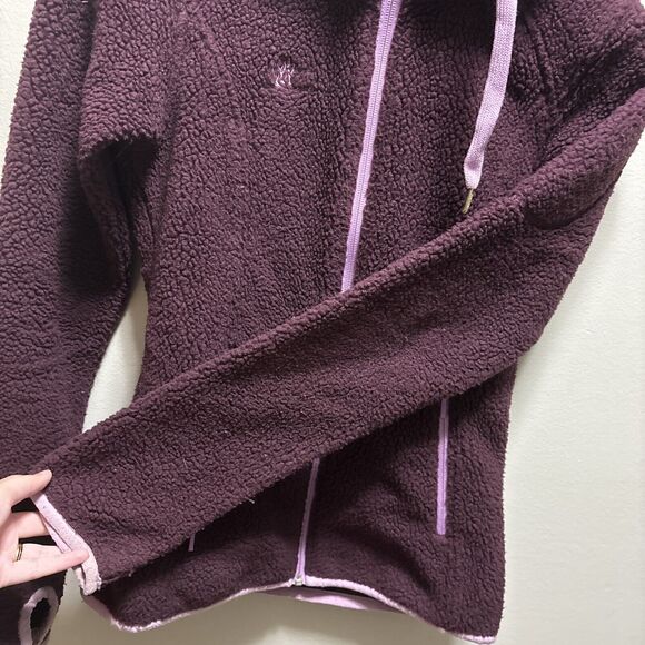 BERGANS OF NORWAY Hadsel Lady Jacket Coat Women's XS Fleece Hooded Purple Zip Up - Picture 7 of 16